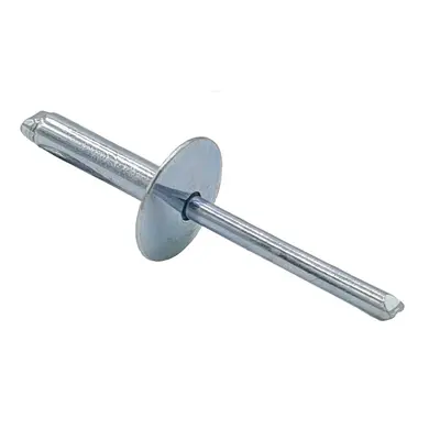 Offene Blindniete mit Sollbruchdorn großer 14mm Flachkopf Alu/Edelstahl A2 5 x 10 - 250 Stück