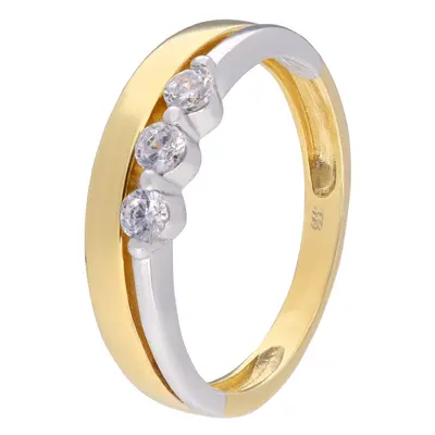 Trendor 68464 Damenring 333 Gold Bicolor Zirkonia-Ring