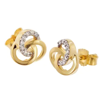 Trendor 68439 Damen-Ohrringe Gold 333/8K Zweifarbige Ohrstecker