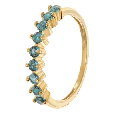 Trendor 28982 Damenring Gold 333/8K mit Dunkelblauen Zirkonias