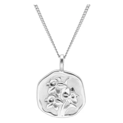Trendor 68000-03 Halskette mit Monatsblume März 925 Silber Rhodiniert