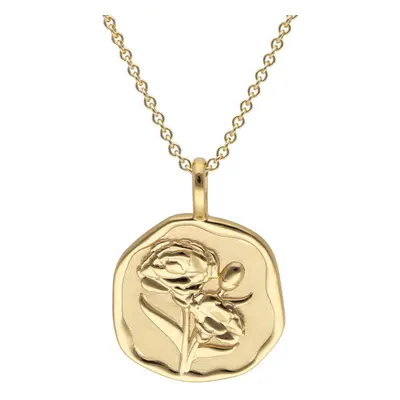 Trendor 68002-01 Halskette mit Monatsblume Januar 925 Silber Vergoldet