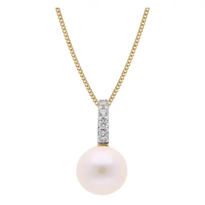 Trendor 68460 Perlen-Anhänger Gold 333/8kt mit vergoldeter Silberkette