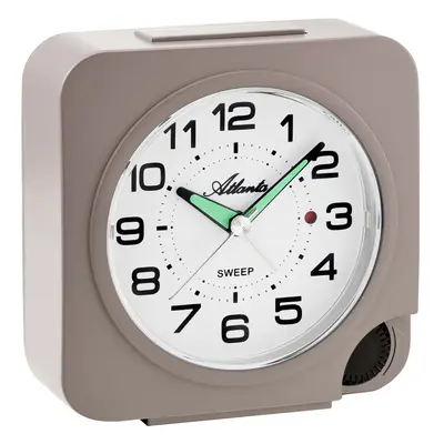 Atlanta 2171/3 Quarzwecker Tischuhr mit Leisegang Taupe
