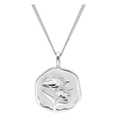Trendor 68000-01 Halskette mit Monatsblume Januar 925 Silber Rhodiniert