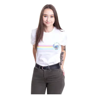 Disney - Stitch Be Nice Panel White - Girly - Weiß - L - 100% Baumwolle,Jersey