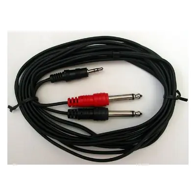 Insertkabel 3,5mm Stereo Klinke2x 6,3mm Mono Klinke, 3 Meter, schwarz