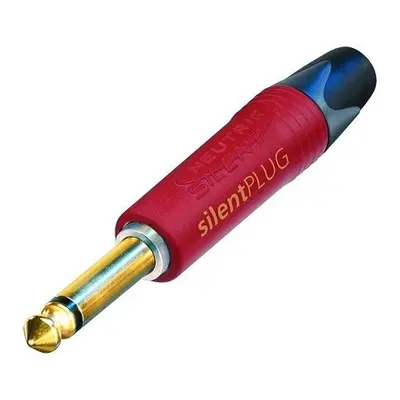 6,3mm Neutrik NP2X-Au-Silent, Klinkenstecker mit "rotem Gummimantel"
