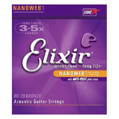 Elixir Akustik-Saiten Bronze Anti Rust Nanoweb, 6-String .011-.052