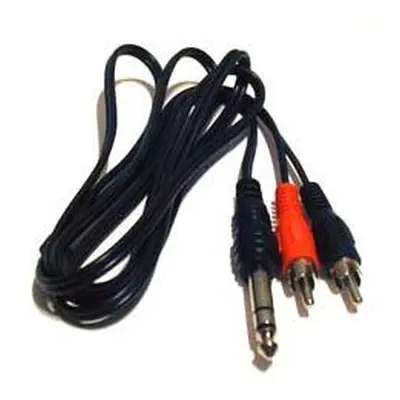 Insertkabel 6,3mm Stereo Klinke2x Cinchstecker, 1,5 Meter, schwarz