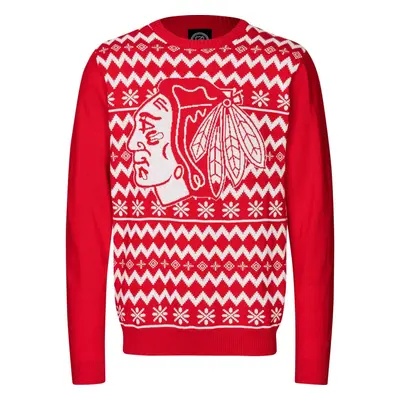 NFL Winter Ugly Sweater Strick Pullover Chicago Blackhawks