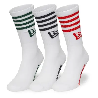 New Era Unisex Socken - STRIPE CREW 3er Pack weiß