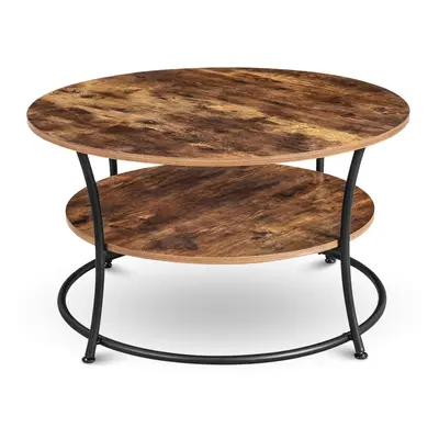 Holz4Home Couchtisch Lillie mit 2 Ablagen Rund Modern