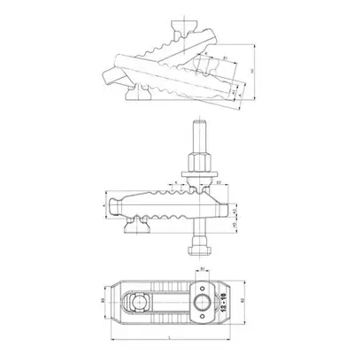 Spannpratze Nr.6312VT Krokodil, f.T-Nut 18mm Spann-H.0-80mm M16x18x200mm AMF