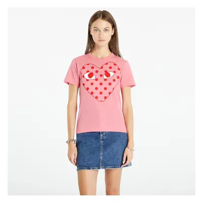 T-shirt Comme des Garçons PLAY Heart Logo Short Sleeve Tee Pink