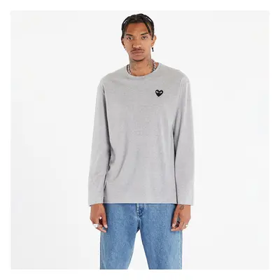 T-shirt Comme des Garçons PLAY Heart Logo Long Sleeve Tee UNISEX Gray