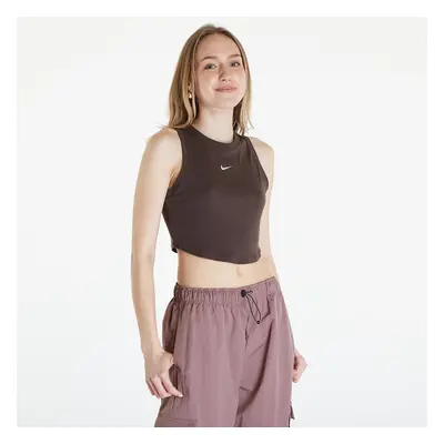 Tank Top Nike Sportswear Essentials Women's Ribbed Cropped Tank Baroque Brown/ Sail