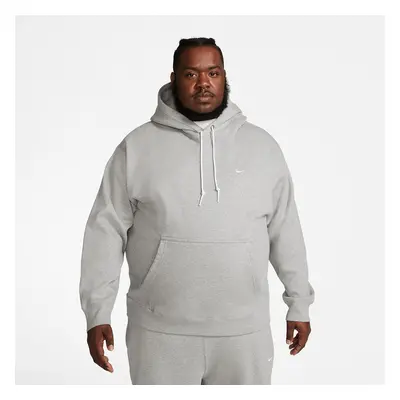 Sweatshirt Nike Solo Swoosh Men's Fleece Pullover Hoodie Dk Grey Heather/ White