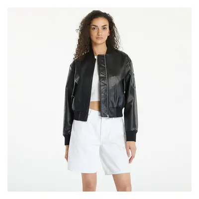 Jacke Calvin Klein Jeans Faux Leather Bomber Jacket Black