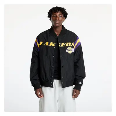 Bomber New Era Los Angeles Lakers NBA Panel Bomber Jacket UNISEX Black/ Canary Yellow