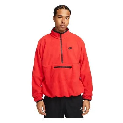 Nike NK CLUB+ PLR LS HZ TOP Herren Sweatshirt, rot, größe