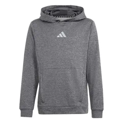 adidas TRAINING HEATHER HOODIE KIDS Kinder Sweatshirt, dunkelgrau, größe