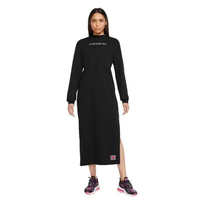 Nike NSW IC FLC LS DRESS Kleid, schwarz, größe