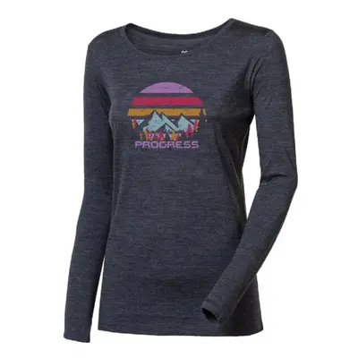 PROGRESS HELA LANDSCAPE Merino-Shirt für Damen, dunkelgrau, größe