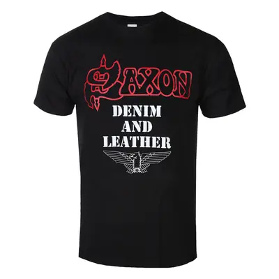 Metal T-Shirt Männer Saxon - DENIM AND LEATHER - PLASTIC HEAD - PH11784