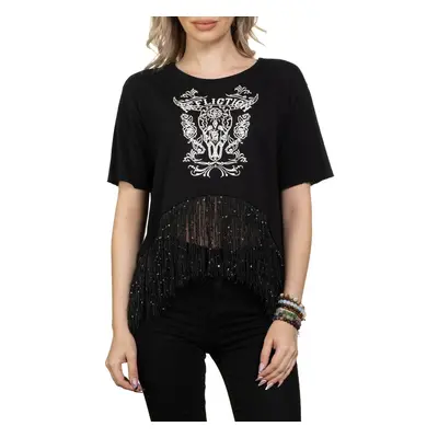 Hardcore T-Shirt Frauen - CRYSTAL CANYON - AFFLICTION - AW26344-BK