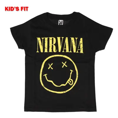 Metal T-Shirt Kinder Nirvana - Yellow Happy Face - ROCK OFF - NIRVTS04BB