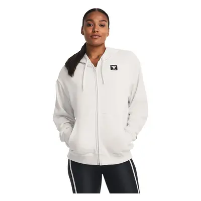 Sweatshirt Under Armour Project Rck Hw Terry Fz Os White Clay
