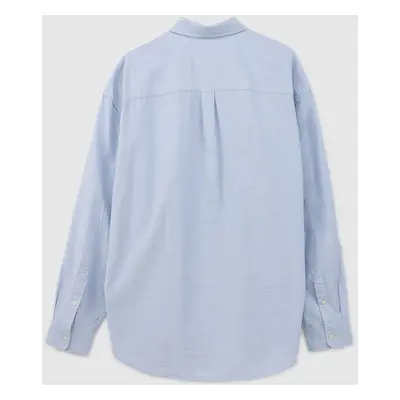 Hemd GAP Longsleeve Standard-Fit Oxford Logo Shirt Light Blue