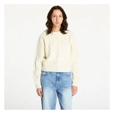 Pullover Wrangler Cable Knit Sweater Worn White