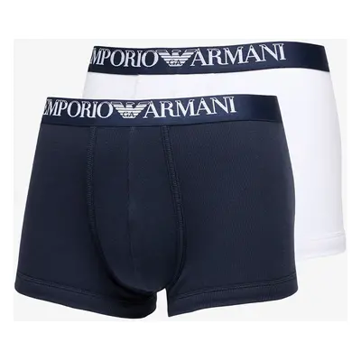 EA7 Emporio Armani Men's Knit Trunk 2-Pack Marine/ Bianco