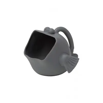 Scrunch Silikoneimer und -kanne 2in1 in Form eines Fisches, Anthracite Grey