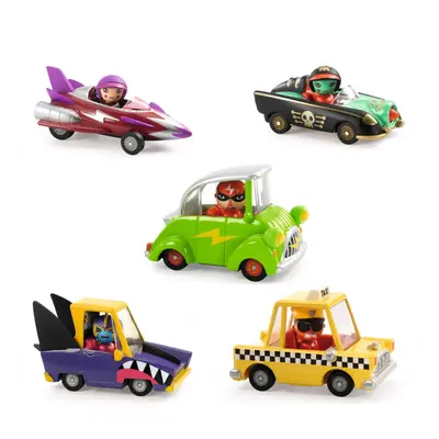 Crazy Motors Set - Taxi Joe & Shark N'Go & Pirate Wheels & Miss Burgundy & Green Flash