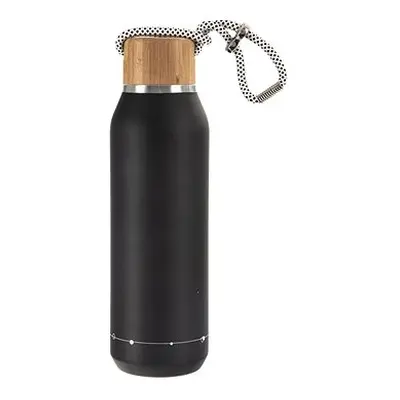 Orion Thermosflasche Edelstahl/Bambus 0,6 l schwarz