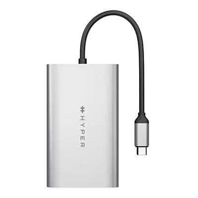 HyperDrive USB-C To Dual HDMI Adapter+PD over USB (M1) - Dual HDMI zu USB-C Adapter, Silber