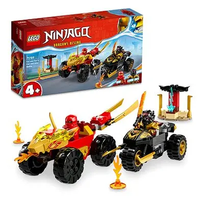 LEGO® NINJAGO® Verfolgungsjagd mit Kais Flitzer und Ras Motorrad