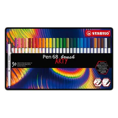 STABILO Pen Pinsel mit flexibler Pinselspitze - Blechschachtel mit Farben