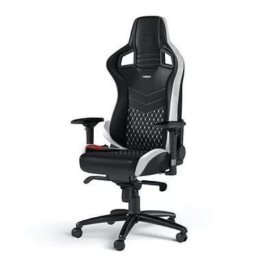 Noblechairs EPIC Genuine Leather Gaming Chair - schwarz/weiß/rot