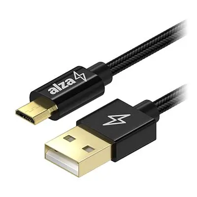 AlzaPower AluCore USB-A to Micro USB 1m Schwarz