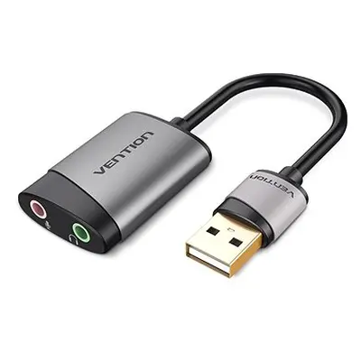 Vention USB External Sound Card 0.15M Gray Metal Type (OMTP-CTIA)