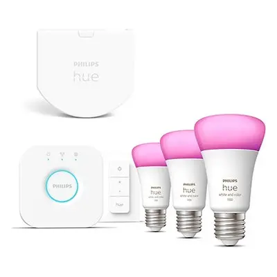 Philips HueWCA Watt A60 E27 3set sw EU + Philips Hue Wandschaltermodul