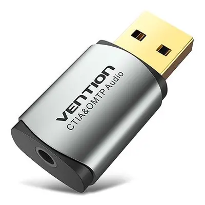 Vention USB External Sound Card Gray Metal Type (OMTP-CTIA)