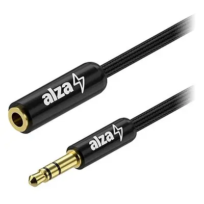 AlzaPower AluCore Audio 3.5mm Jack (M) to 3.5mm Jack (F) 1m schwarz
