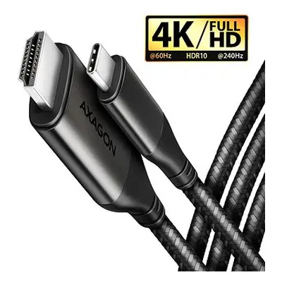 AXAGON RVC-HI2MC, USB-C -> HDMI 2.0 cable 1.8m, 4K/60Hz HDR10, metal case, braided