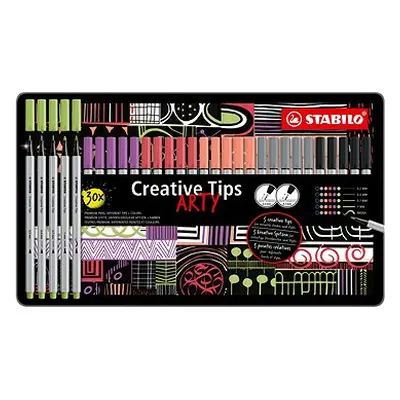 STABILO Creative Tips ARTY - Set mit Stück in einer Blechdose (6 Farben Pastell)
