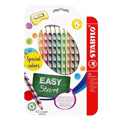 STABILO EASYcolors für Linkshänder, Sonderfarben - 12er-Set mit Anspitzer